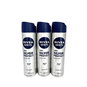 Nivea Men antiperspirant SILVER PROTECT Spray 3 x 150ml- FREE SHIPPING